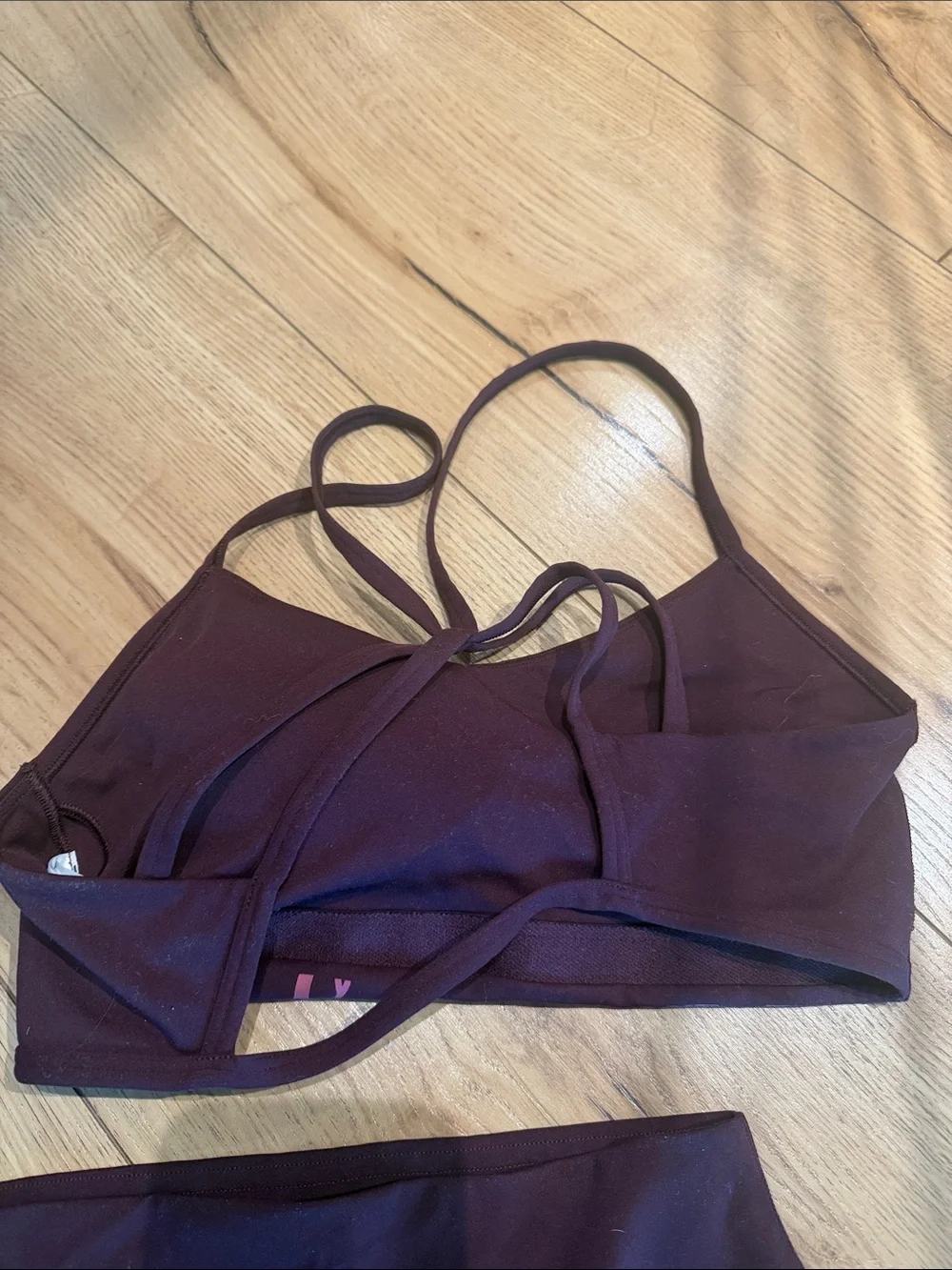 Gymshark Burgundy set Sports Bra & Matching Bike Shorts